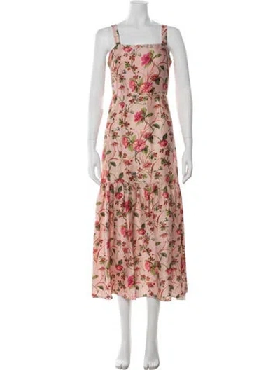 Pre-owned Lk Bennett Silk Midi Length Dress In Multicolor