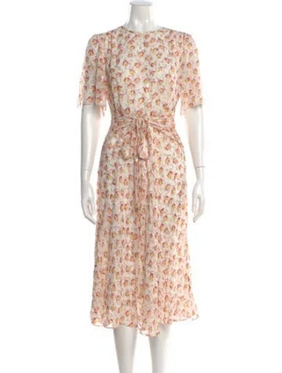 Pre-owned Lk Bennett Silk Midi Length Dress In Neutral