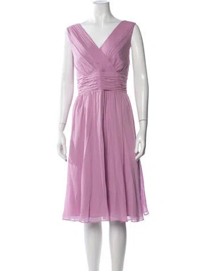 Pre-owned Lk Bennett Silk Midi Length Dress In Purple