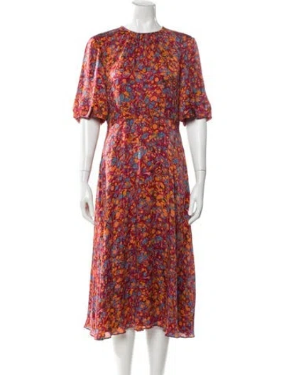 Pre-owned Lk Bennett Silk Midi Length Dress In Red