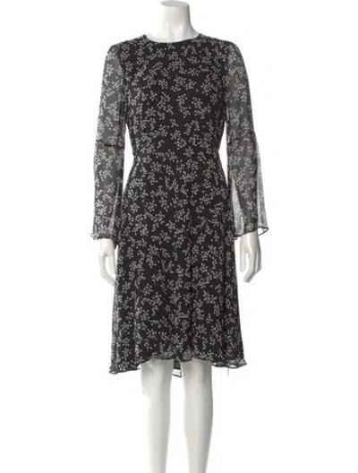 Pre-owned Lk Bennett Silk Midi Length Dress W/ Tags In Black