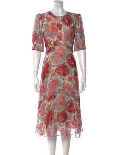 Pre-owned Lk Bennett Silk Midi Length Dress W/ Tags In Blue