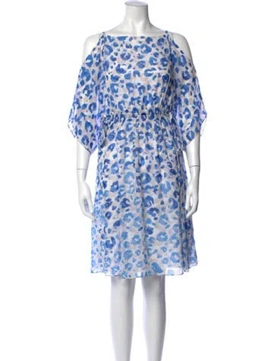 Pre-owned Lk Bennett Silk Mini Dress In Blue