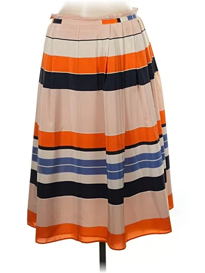 Pre-owned Lk Bennett Silk Skirt In Orange
