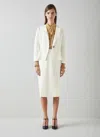 Lk Bennett Sky Crepe Peplum Jacket In White