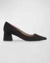 Lk Bennett Womens Bla-black Sloane Pointed-toe Suede Heeled Courts In Black