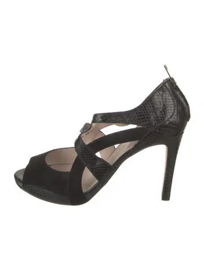 Pre-owned Lk Bennett Snakeskin Animal Print Pumps In Black