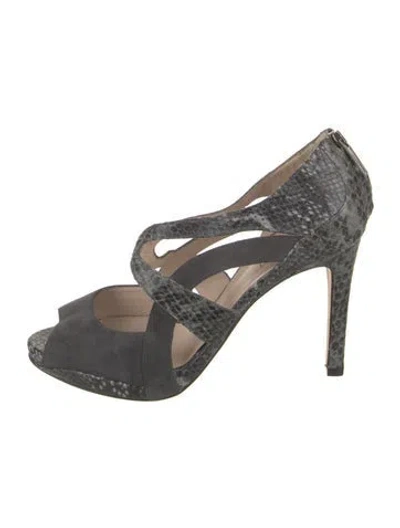 Pre-owned Lk Bennett Snakeskin Animal Print Pumps In Grey