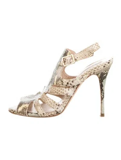 Pre-owned Lk Bennett Snakeskin Animal Print Pumps In Neutrals