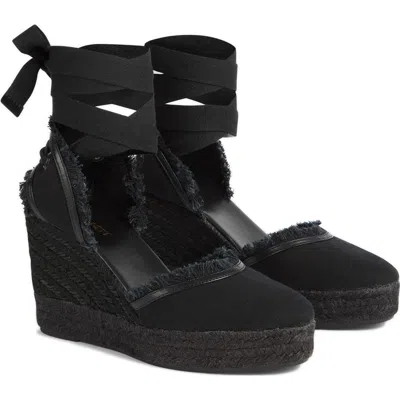 Lk Bennett Sofia Espadrille Wedge Sandal In Black