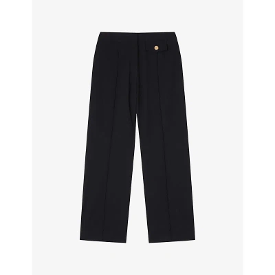 Lk Bennett Womens Bla-black Soni Flared Bootcut Stretch-woven Trousers