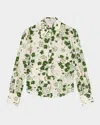 Lk Bennett Womens Sonya Floral-print Silk Blouse Mul-green In Green