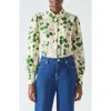 Lk Bennett Womens Sonya Floral-print Silk Blouse Mul-green In Green