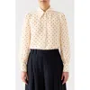 Lk Bennett Sonya Polka Dot Button-up Shirt In Cream