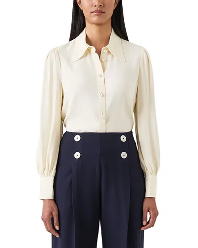 Lk Bennett Sonya Woven Silk-blend Top In Multi