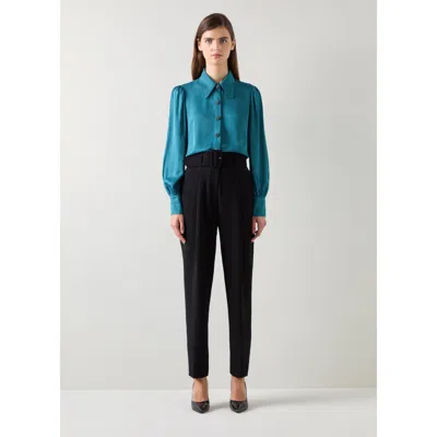 Lk Bennett Sonya Woven Tops In Blue