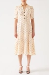 Lk Bennett Sophie Polka Dot Dress In Cream