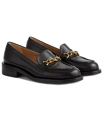 Lk Bennett Soraya Leather Flat In Black