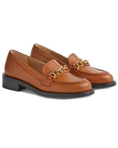 Lk Bennett Soraya Leather Flat In Brown