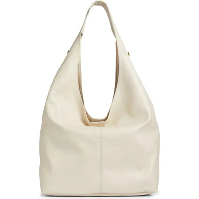 Lk Bennett Soula Leather Shoulder Bag In Ecru