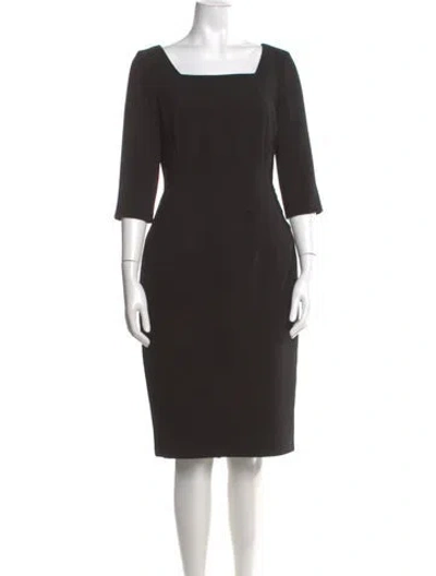 Pre-owned Lk Bennett Square Neckline Knee-length Dress In Black