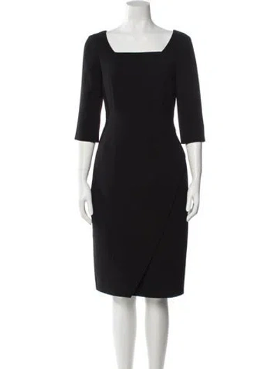 Pre-owned Lk Bennett Square Neckline Knee-length Dress In Black