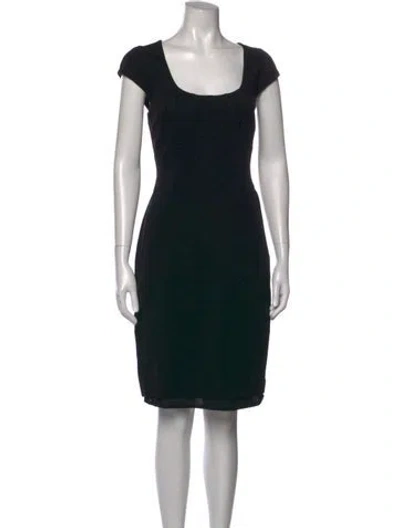 Pre-owned Lk Bennett Square Neckline Knee-length Dress In Black
