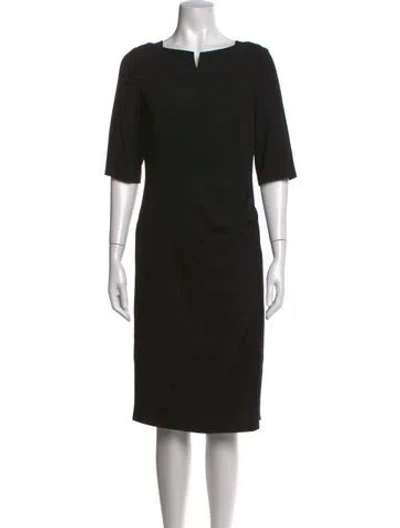 Pre-owned Lk Bennett Square Neckline Knee-length Dress In Black