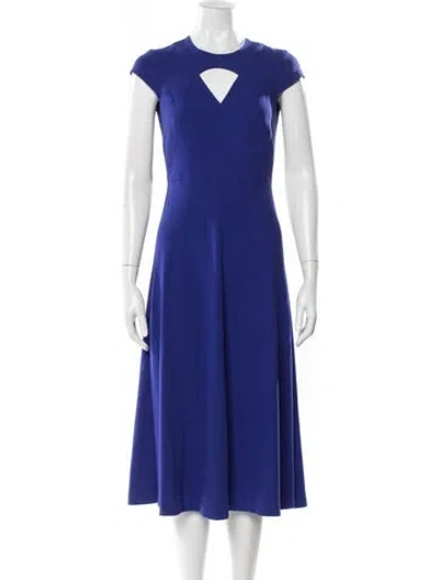 Pre-owned Lk Bennett Square Neckline Knee-length Dress In Blue