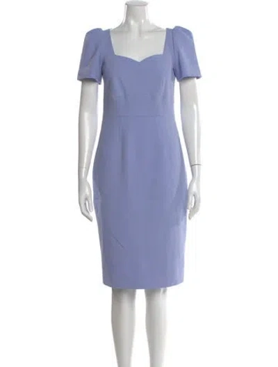 Pre-owned Lk Bennett Square Neckline Knee-length Dress In Blue