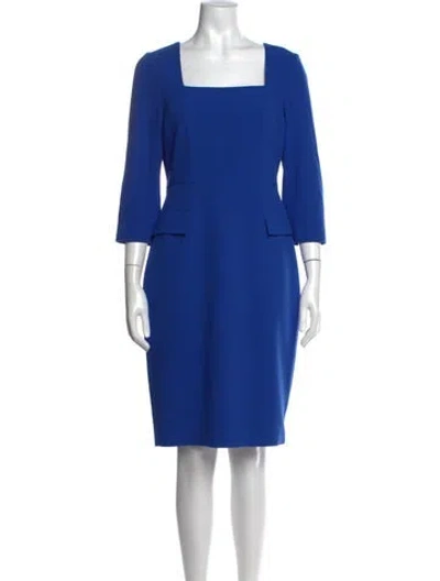 Pre-owned Lk Bennett Square Neckline Knee-length Dress In Blue