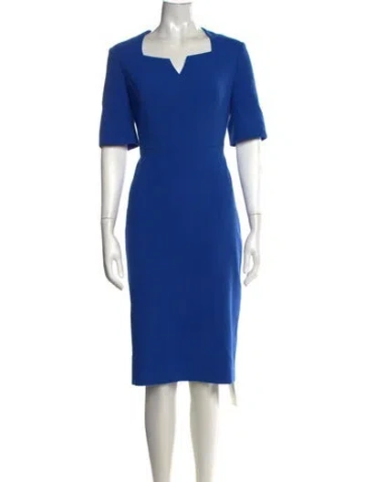 Pre-owned Lk Bennett Square Neckline Knee-length Dress In Blue