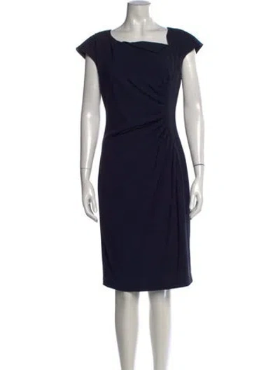 Pre-owned Lk Bennett Square Neckline Knee-length Dress In Blue