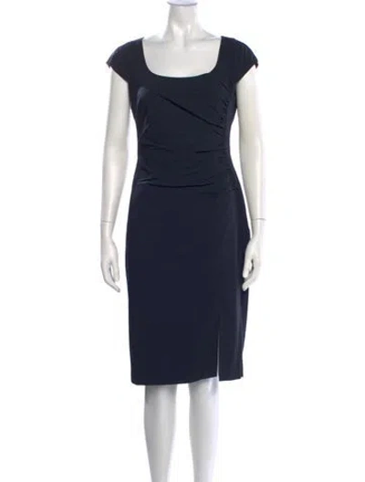Pre-owned Lk Bennett Square Neckline Knee-length Dress In Blue