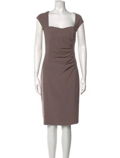 Pre-owned Lk Bennett Square Neckline Knee-length Dress In Neutral