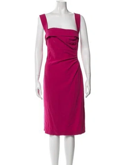 Pre-owned Lk Bennett Square Neckline Knee-length Dress In Pink