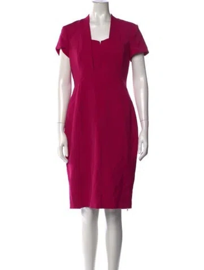 Pre-owned Lk Bennett Square Neckline Knee-length Dress In Pink