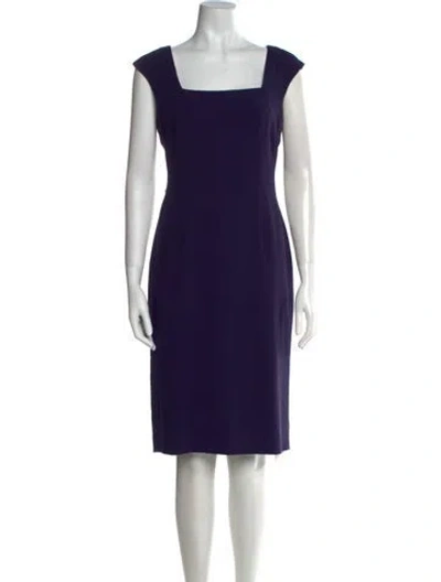 Pre-owned Lk Bennett Square Neckline Knee-length Dress In Purple