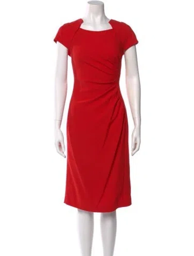 Pre-owned Lk Bennett Square Neckline Knee-length Dress In Red