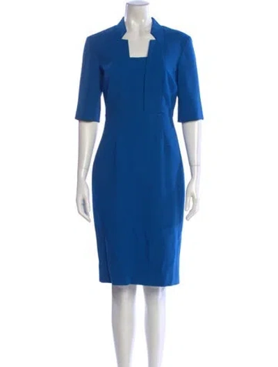 Pre-owned Lk Bennett Square Neckline Knee-length Dress W/ Tags In Blue