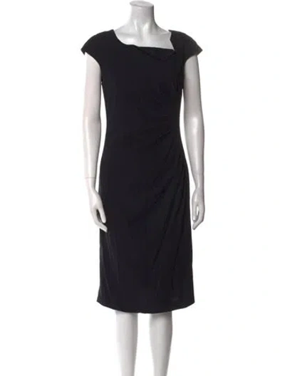 Pre-owned Lk Bennett Square Neckline Midi Length Dress In Black