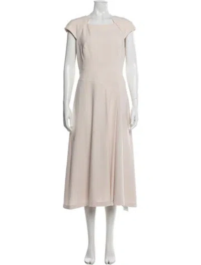 Pre-owned Lk Bennett Square Neckline Midi Length Dress In Pink