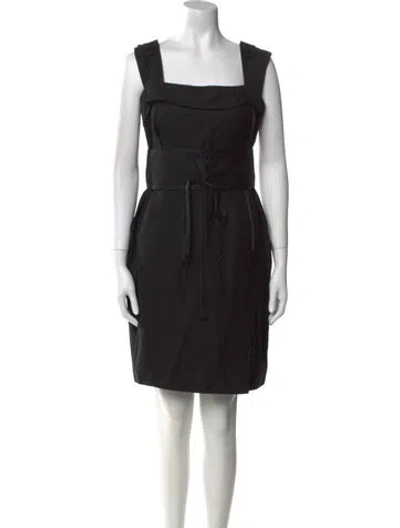 Pre-owned Lk Bennett Square Neckline Mini Dress In Black