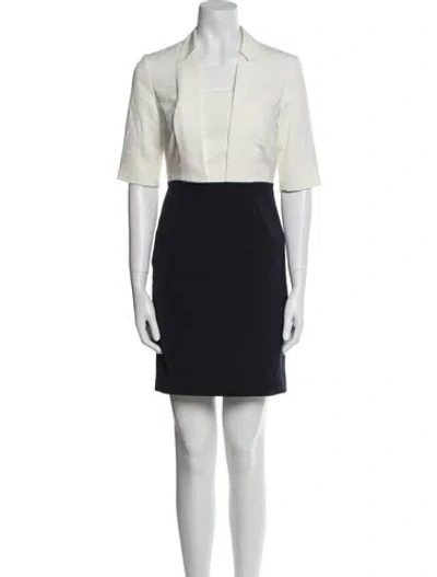 Pre-owned Lk Bennett Square Neckline Mini Dress In Multi