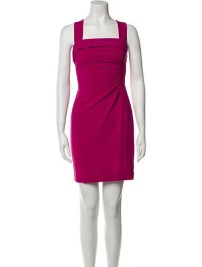 Pre-owned Lk Bennett Square Neckline Mini Dress In Pink