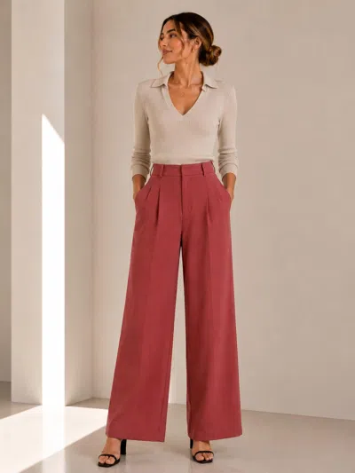 Lk Bennett Straight Leg Trouser Pants In Salmon Pink In Multi