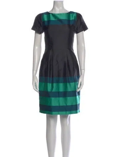 Pre-owned Lk Bennett Striped Knee-length Dress In Black