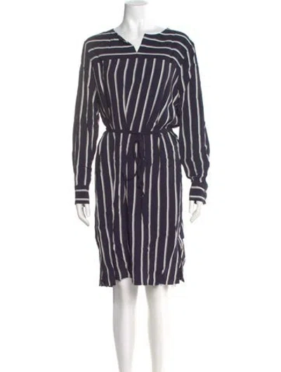Pre-owned Lk Bennett Striped Knee-length Dress In Blue