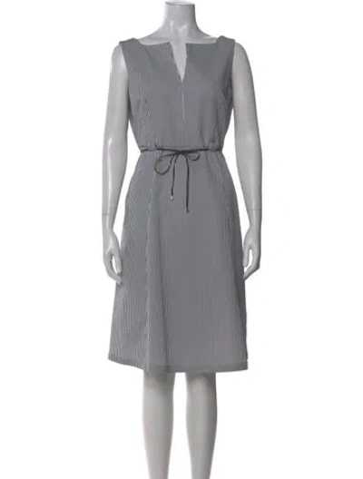 Pre-owned Lk Bennett Striped Knee-length Dress In Blue