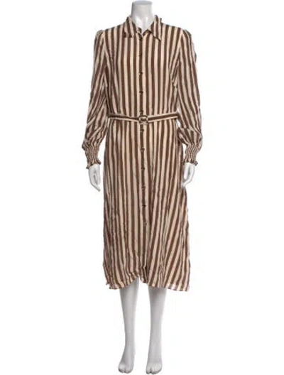 Pre-owned Lk Bennett Striped Long Dress In Multi